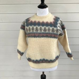 Alafoss Icewool Wool Fair Isle Crewneck Sweater